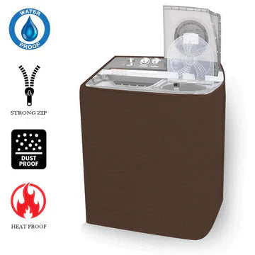 100% Waterproof Twin tub  Washing Machine Cover-Brown