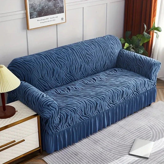 Zebra Sofa Cover - Blue