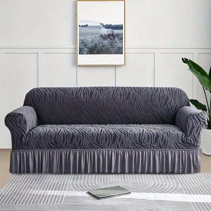 Zebra Sofa Cover - Grey