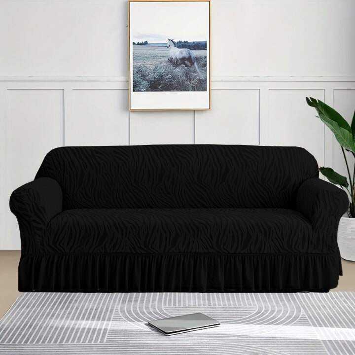 Zebra Sofa Cover - Black