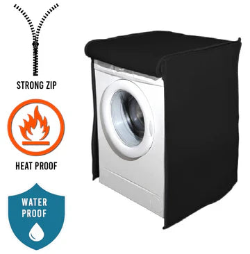 100% Waterproof Front Loaded Washing Machine Cover-Black