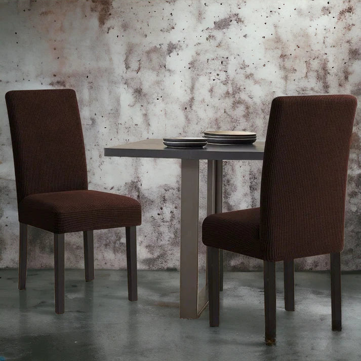 Mesh Fitted Style Jersey Chair Cover - Brown