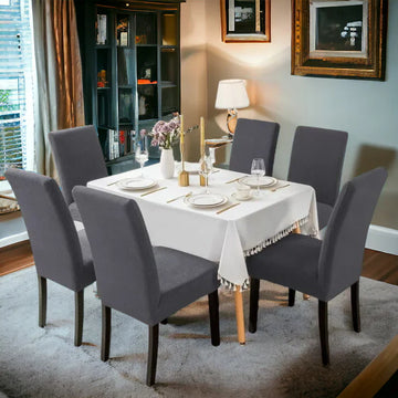 Mesh Fitted Style Jersey Chair Cover - Gray