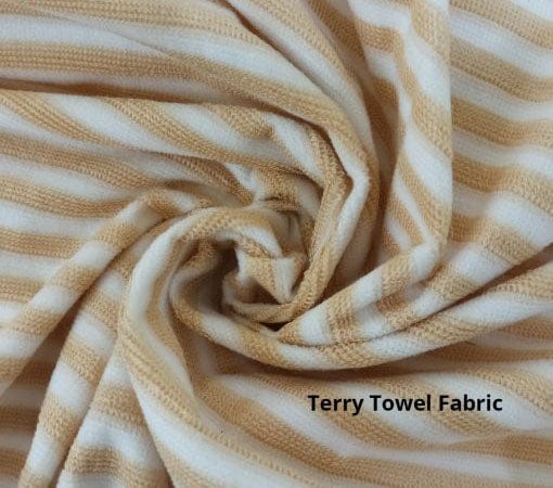 Stripe Terry Towel Fitted Protector In Yellow Color