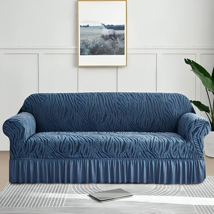 Zebra Sofa Cover - Blue
