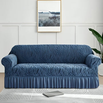Zebra Sofa Cover - Blue